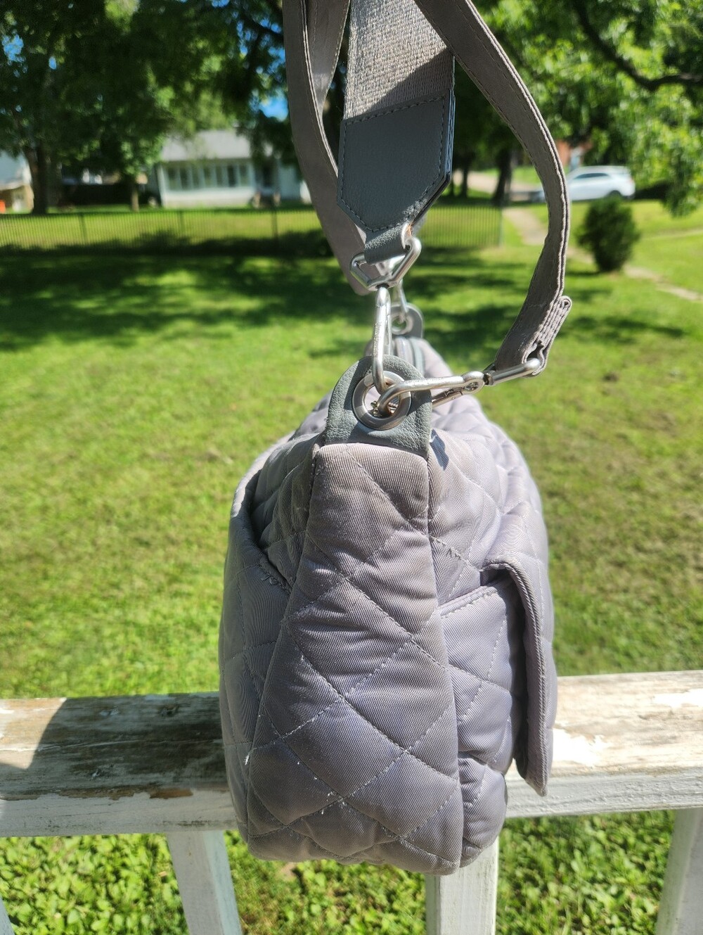 Vera Bradley Carson Shoulder Bag in Tranquil Gray Performance Twill. - Picture 7 of 12
